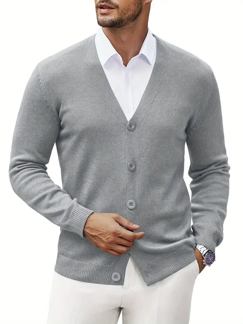 Men's cardigan sweater in soft knit
