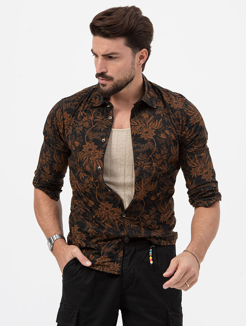 Men's Regular Fit Shirt Floral Print