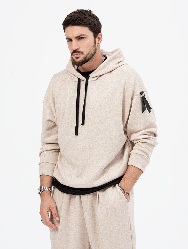 Men's Oversized Hoodie with Subtle Details