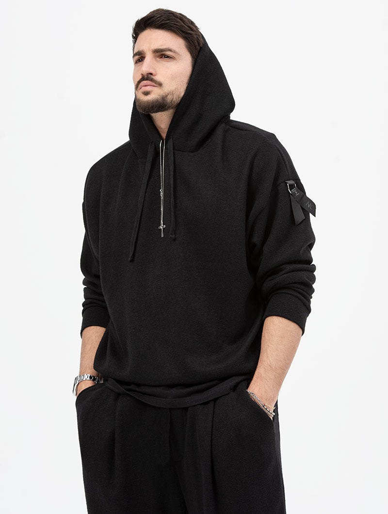 Men's Oversized Hoodie with Subtle Details