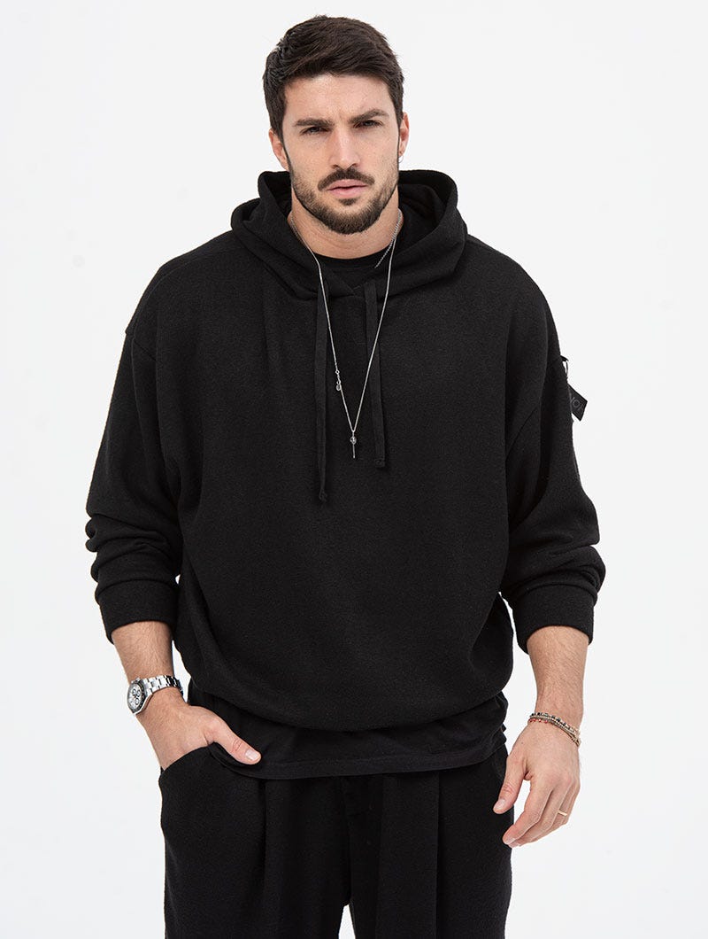 Men's Oversized Hoodie with Subtle Details