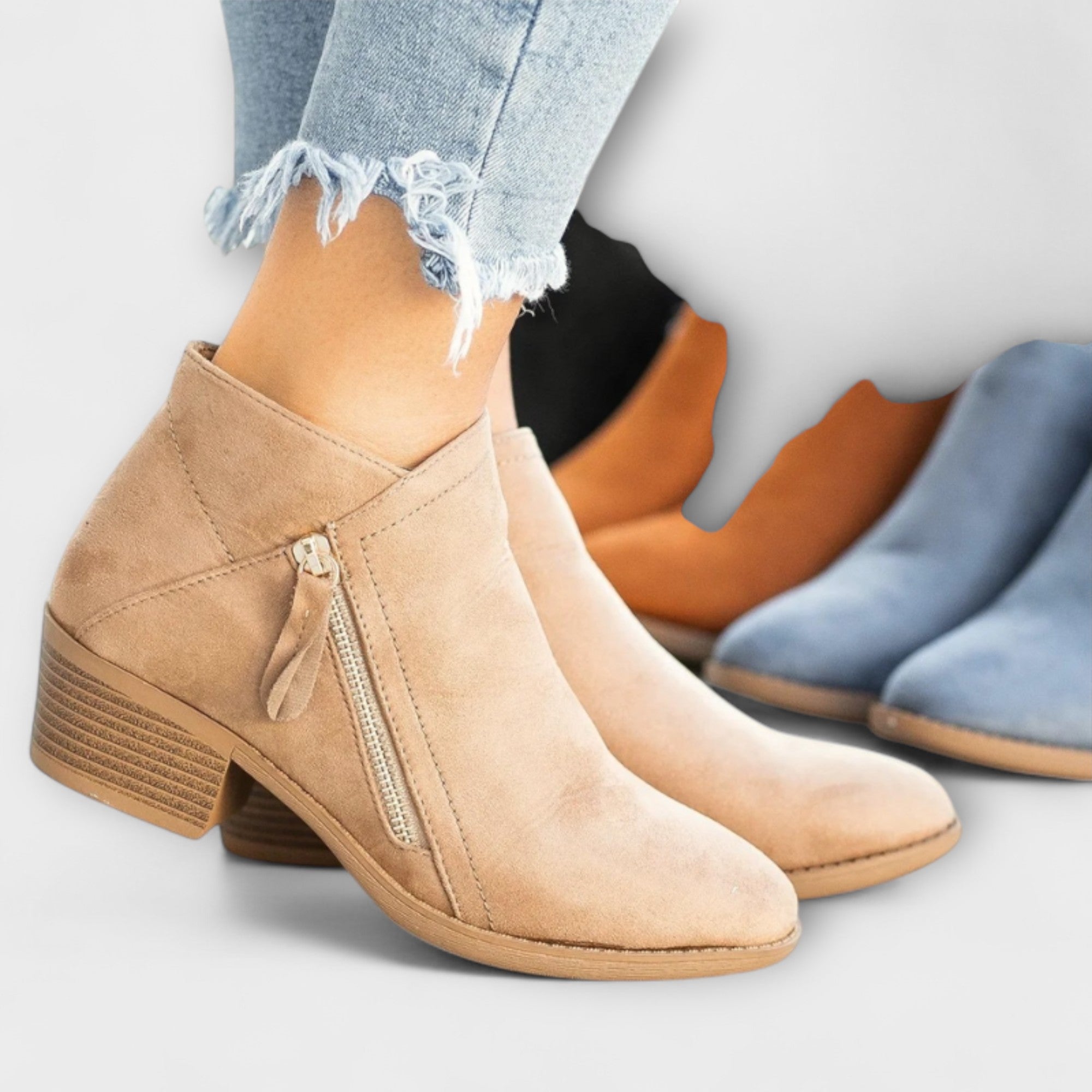 Larisa™ – Suede Boots with Block Heel