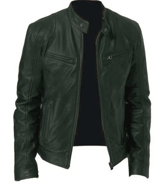 Men's Leather Jacket - Warm and Stylish