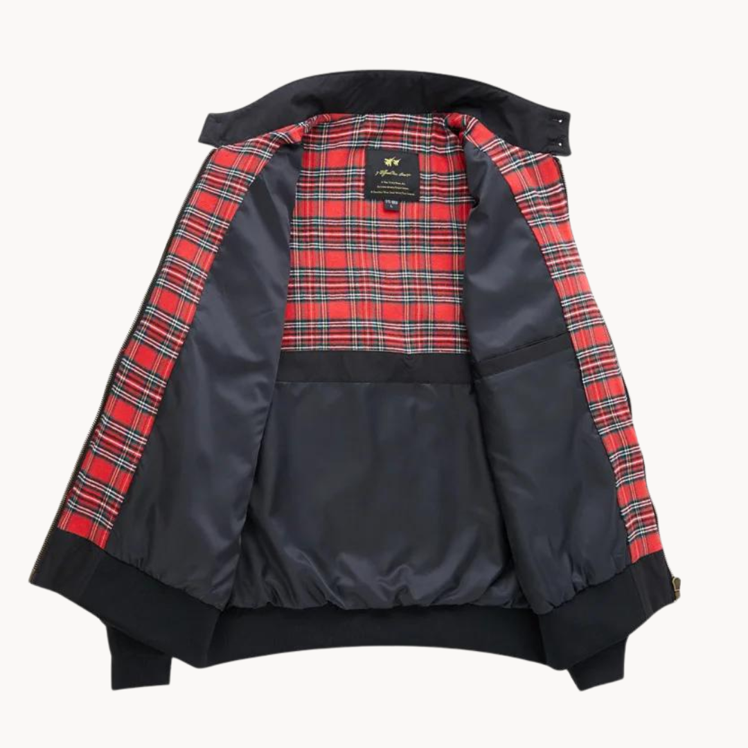 Men's Harrington Jacket with Tartan Lining