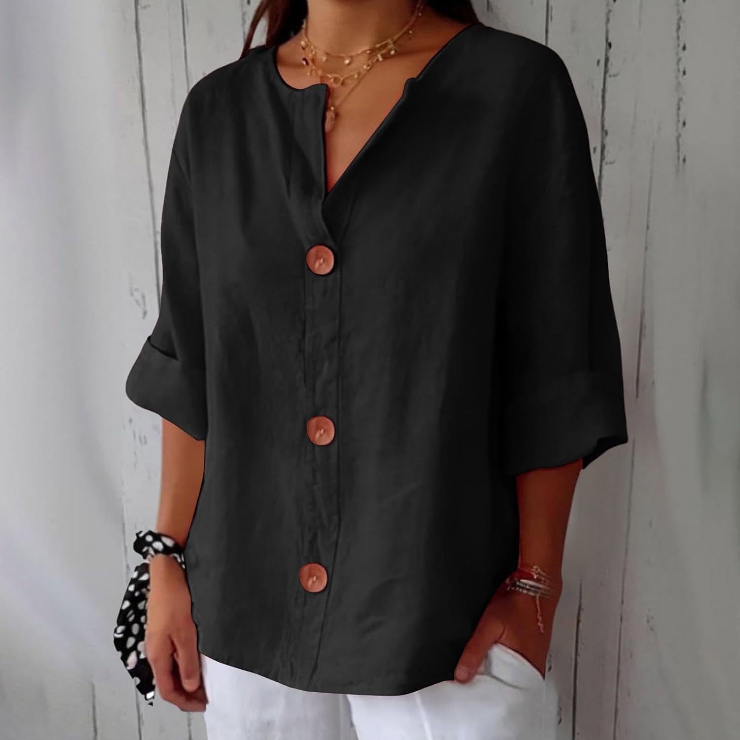 Clara™ - Casual Linen Blouse