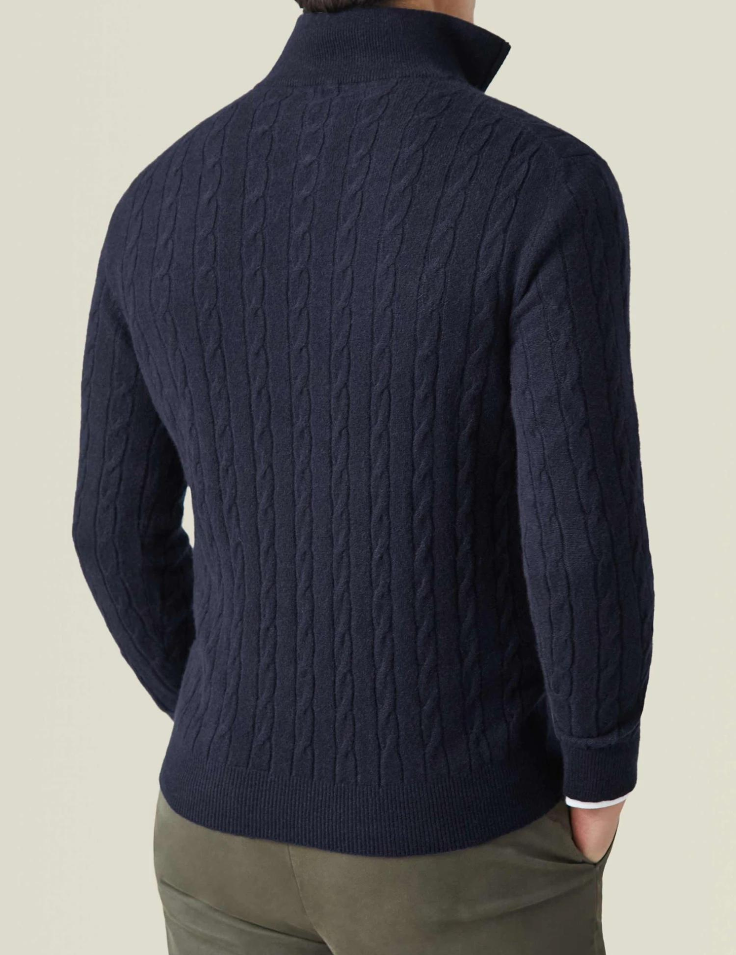 Men's Cable Knit Zip Jumper
