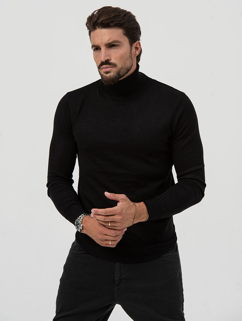 Men's Slim Fit Jumper Black Elegance