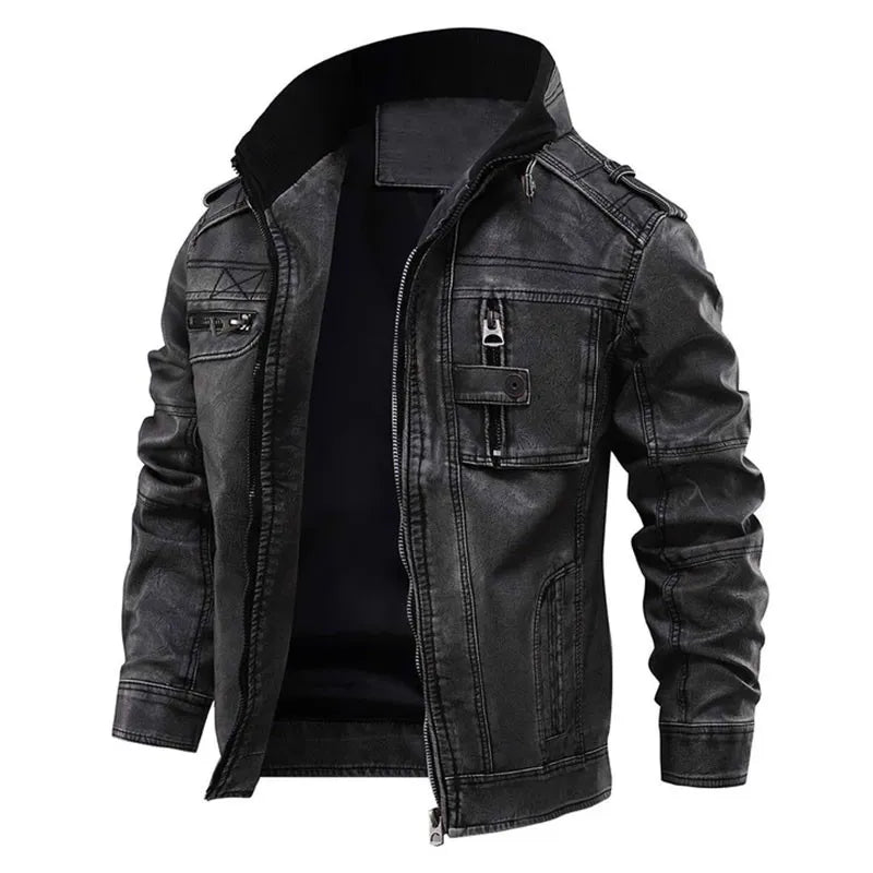 Men's Leather Jacket Black Urban Edge