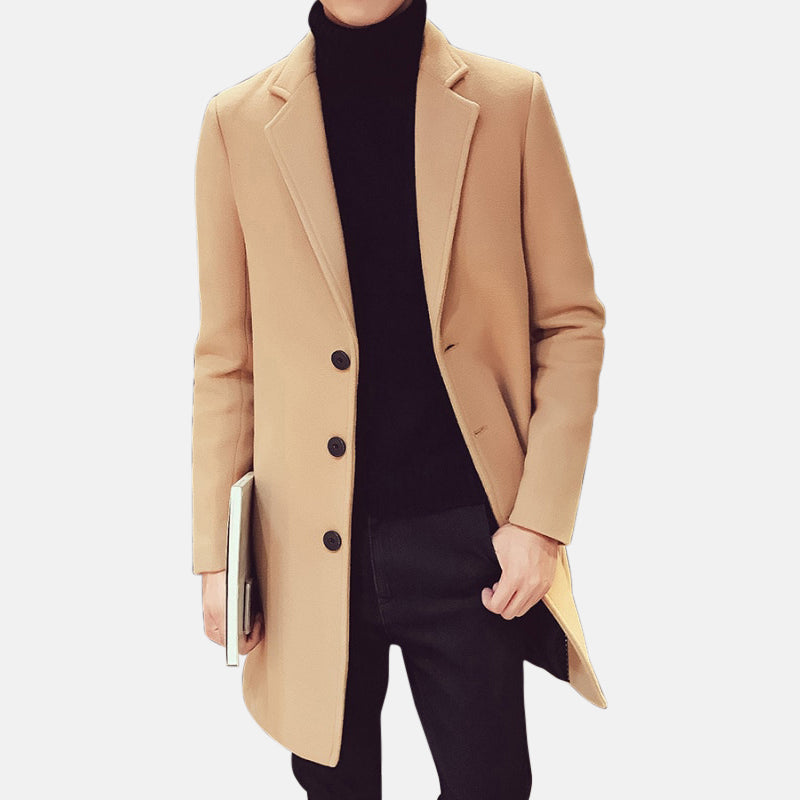 Men's Long Coat with Elegant Style