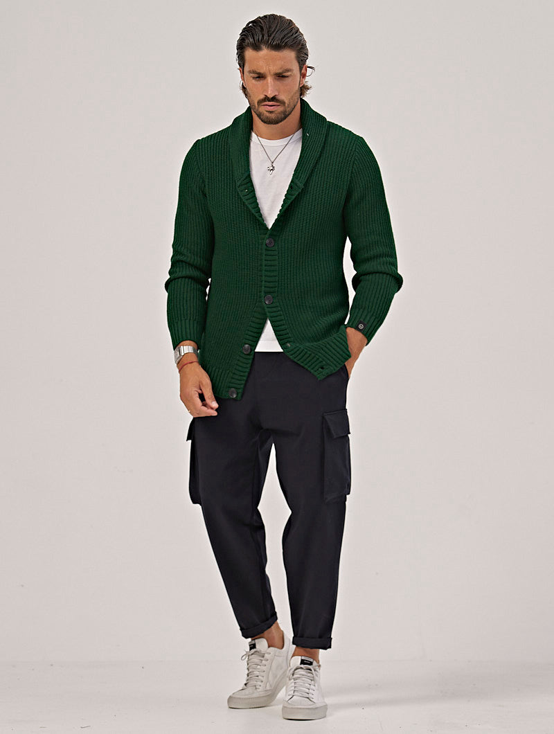 Men's Regular Fit Cardigan with V-neck