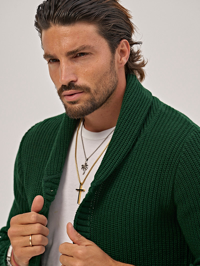 Men's Regular Fit Cardigan with V-neck