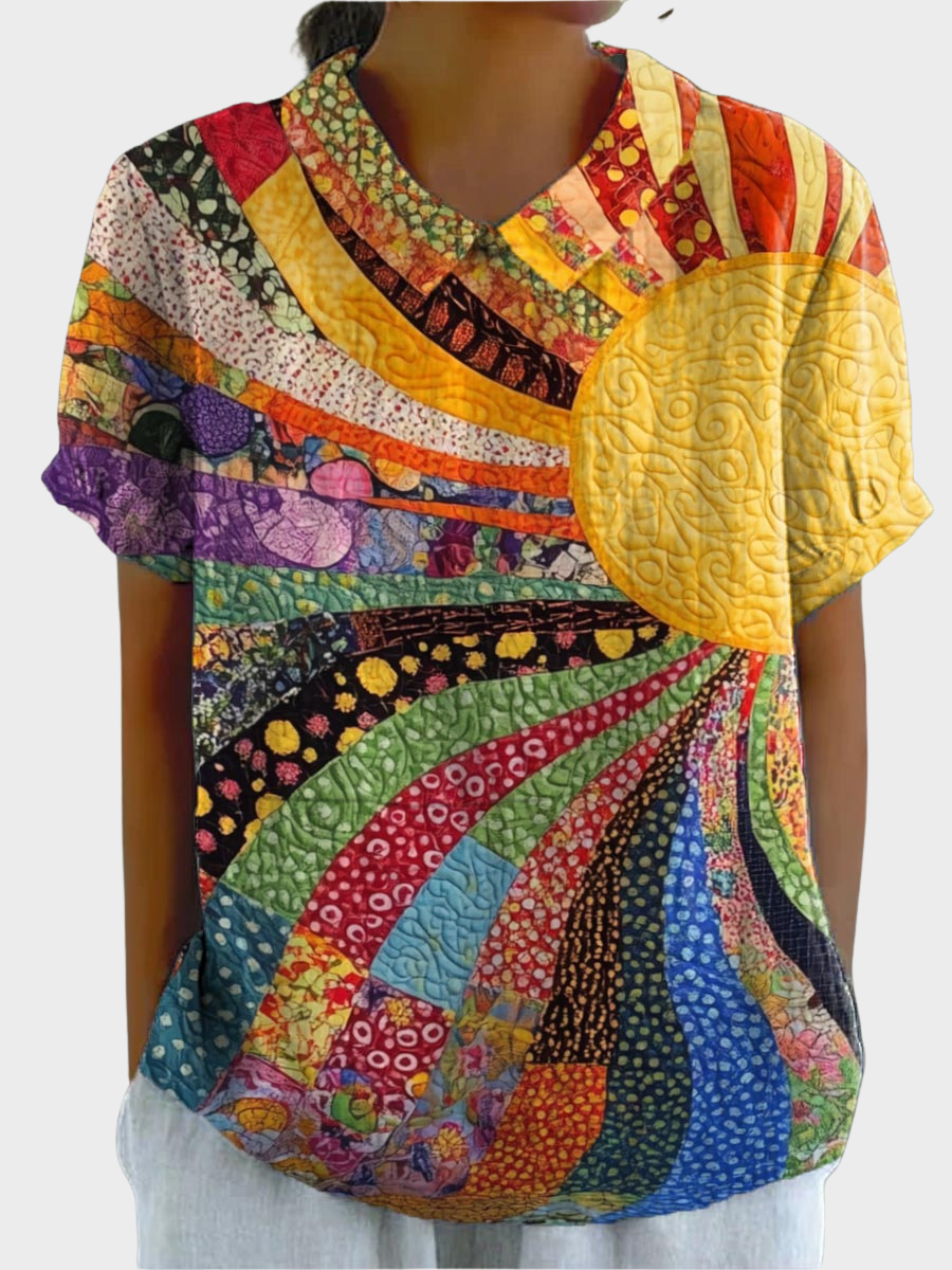 Lila™ - Sunburst Patchwork Shirt