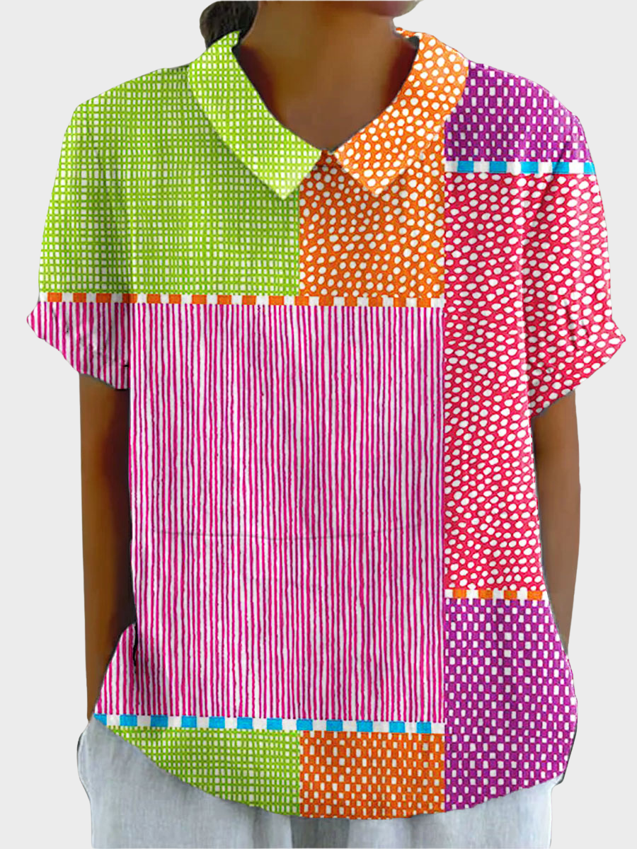 Lila™ - Sunburst Patchwork Shirt