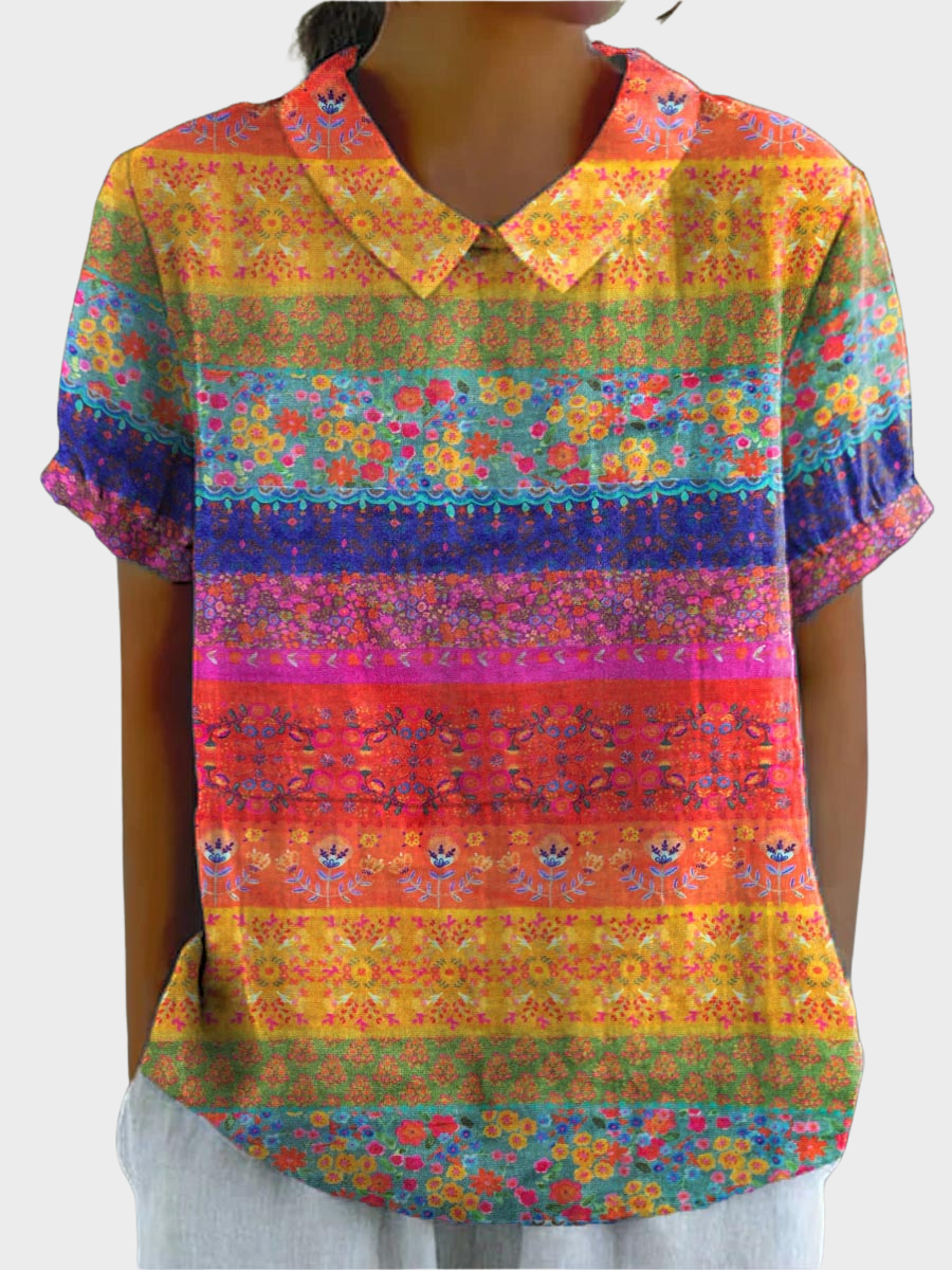 Lila™ - Sunburst Patchwork Shirt