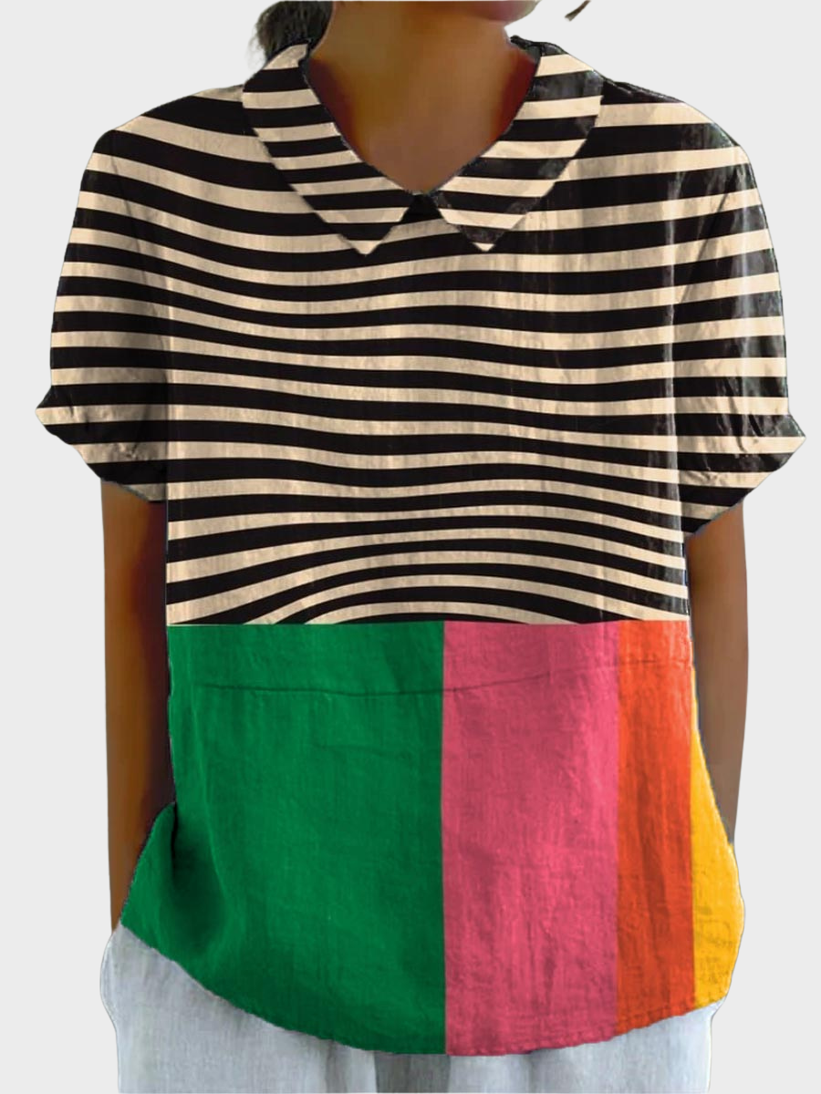 Lila™ - Sunburst Patchwork Shirt