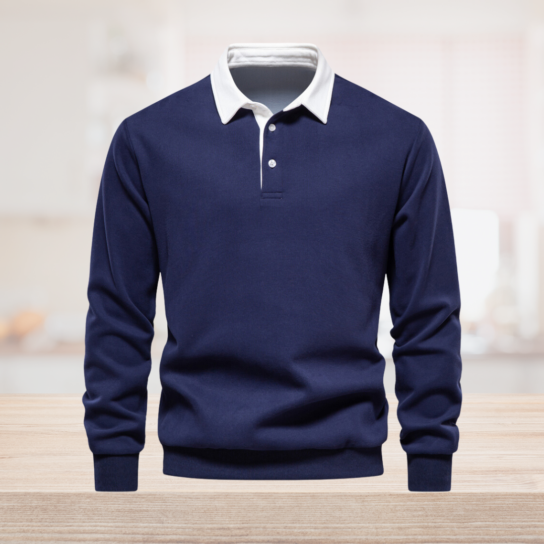 Men's Long Sleeve Polo with Classic Design