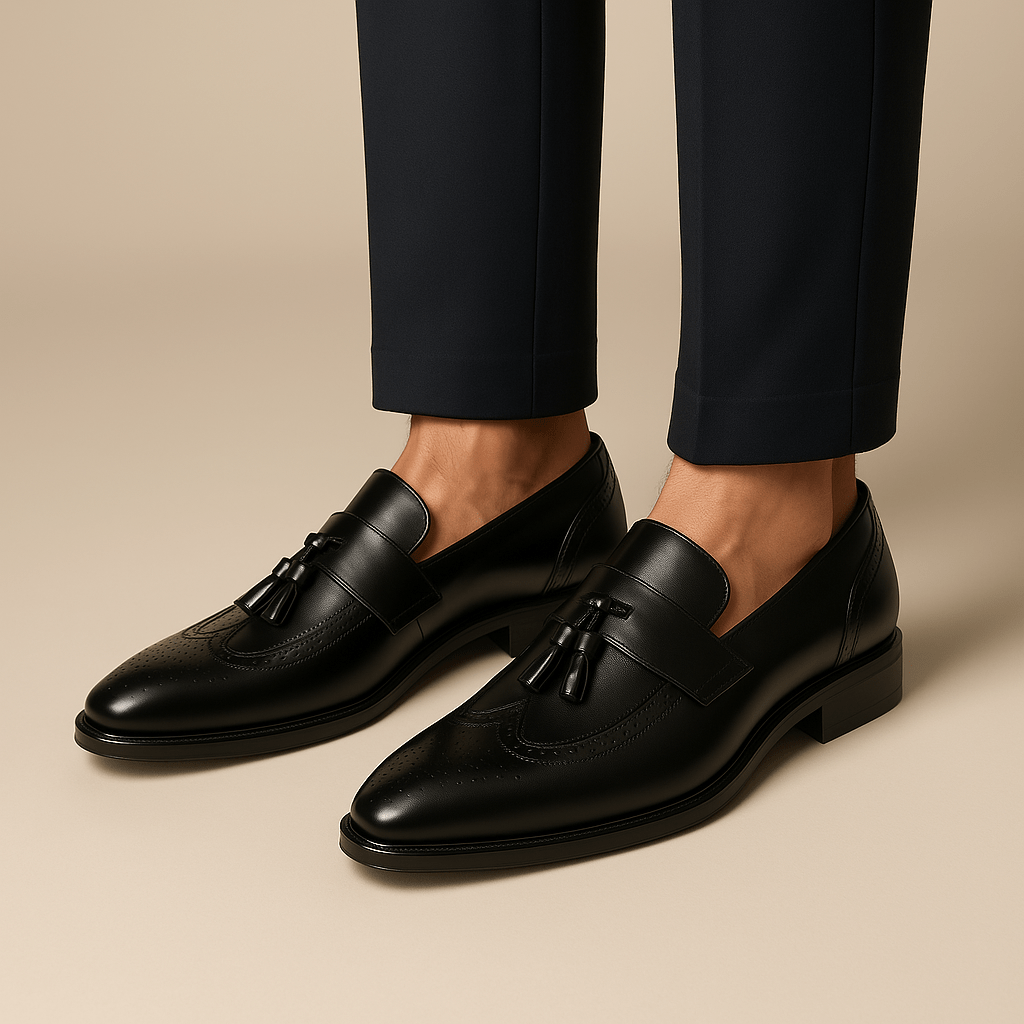 Men's Leather Loafers Brown with Tassels