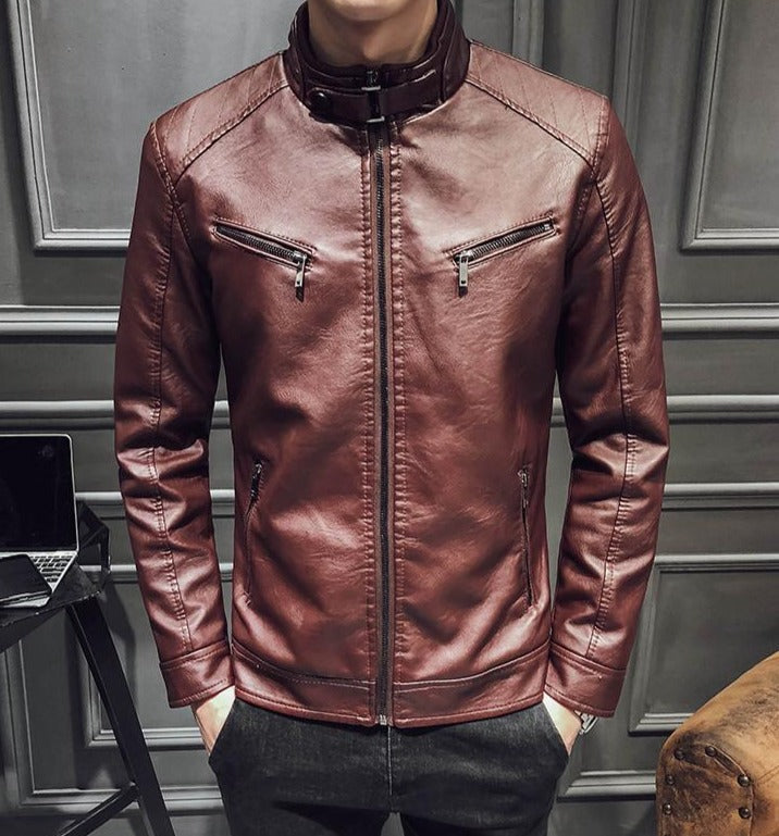 Men's Leather Jacket Casual Elegant