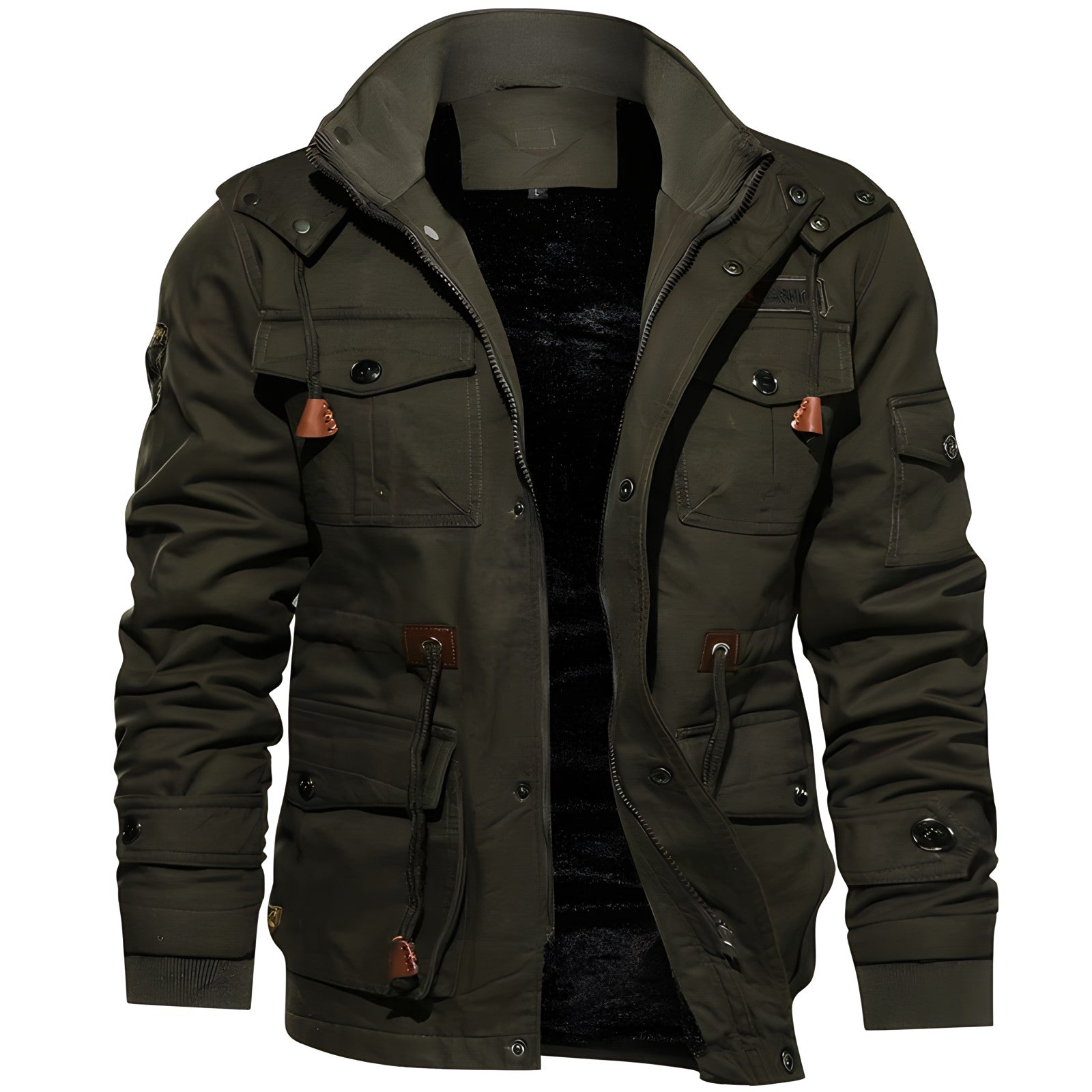 Men's Fleece-Lined Jacket with Hood