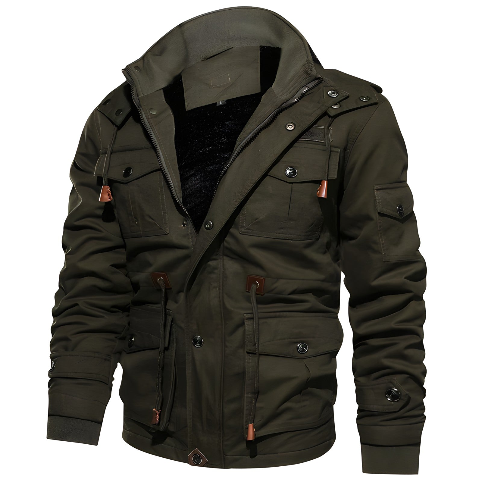 Men's Fleece-Lined Jacket with Hood