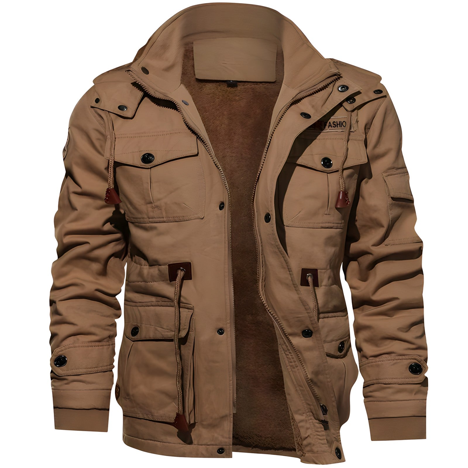 Men's Fleece-Lined Jacket with Hood