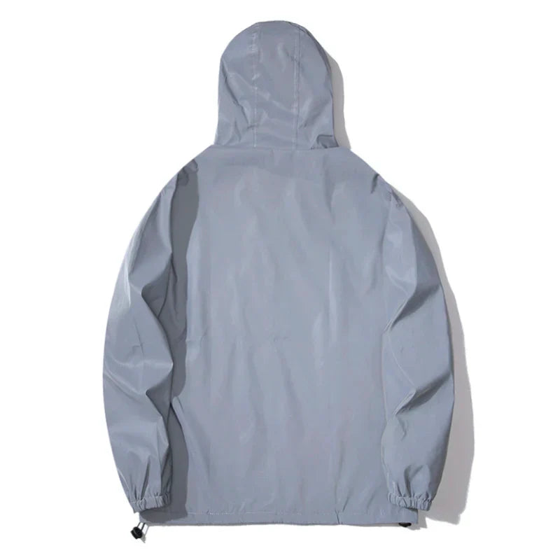 Men's Hooded Windbreaker Reflective Modern