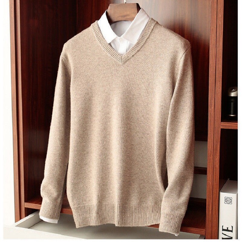 Men's Knitted Jumper with Round Neck
