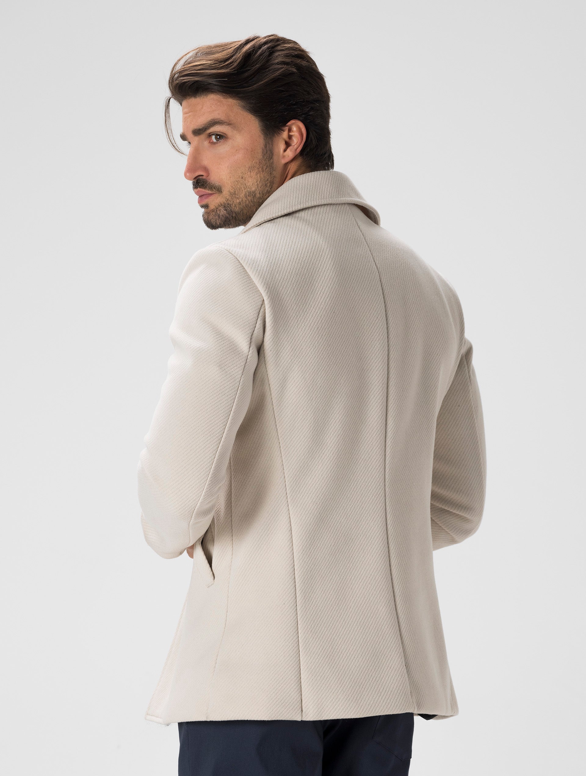Men's Double-breasted Blazer Cream Elegant