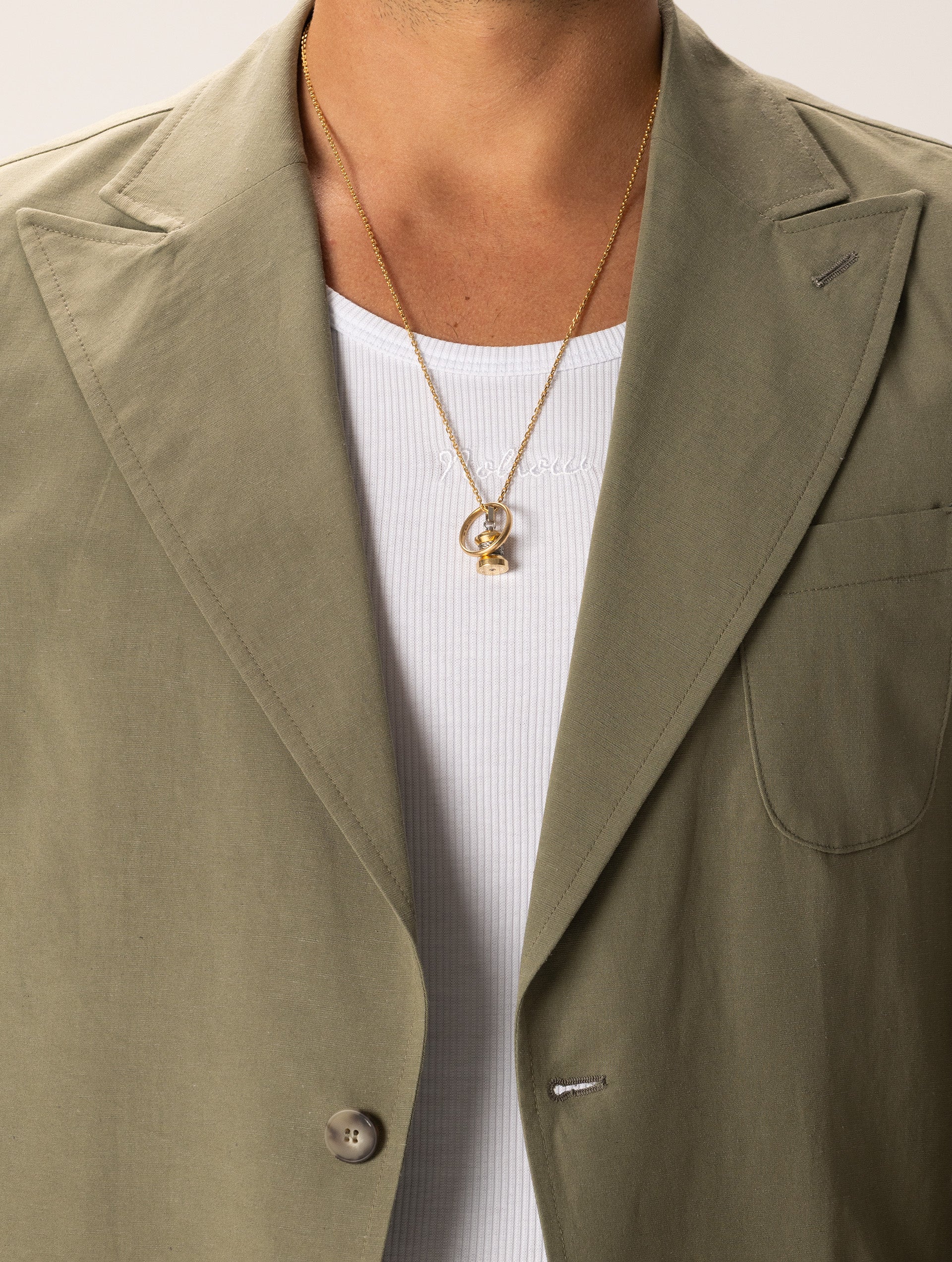 Men's Blazer with Single-Breasted Closure Green