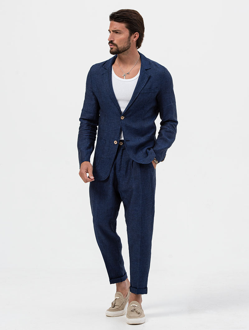 Men's Navy Blazer with Regular Fit