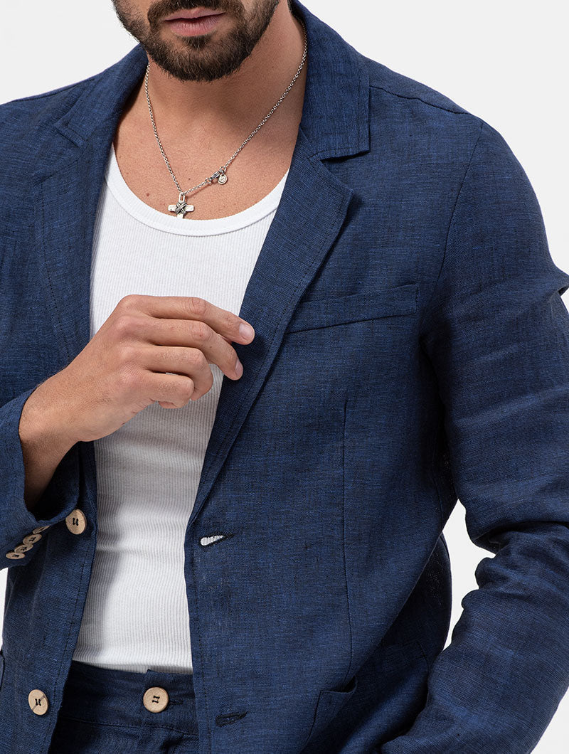 Men's Navy Blazer with Regular Fit
