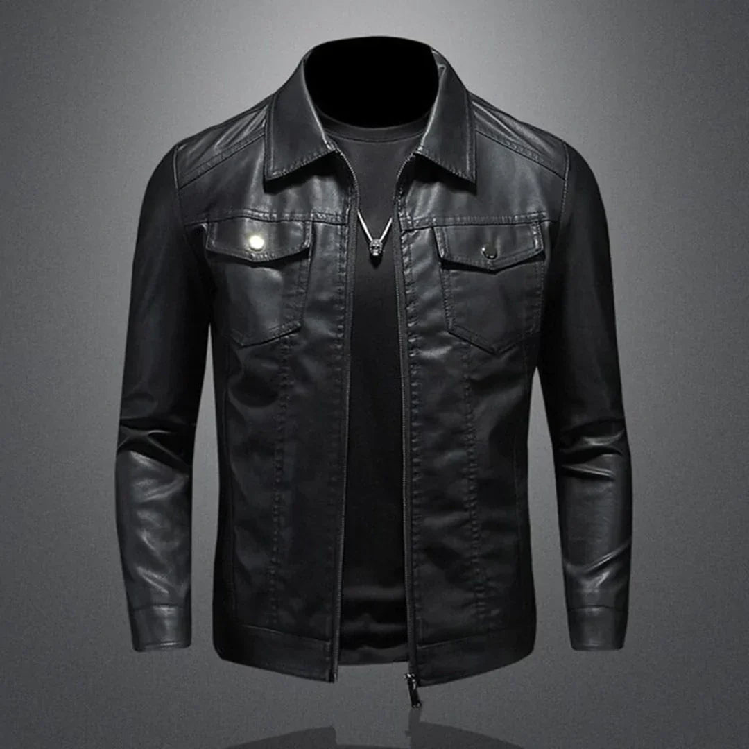 Men's Leather Jacket Modern and Versatile