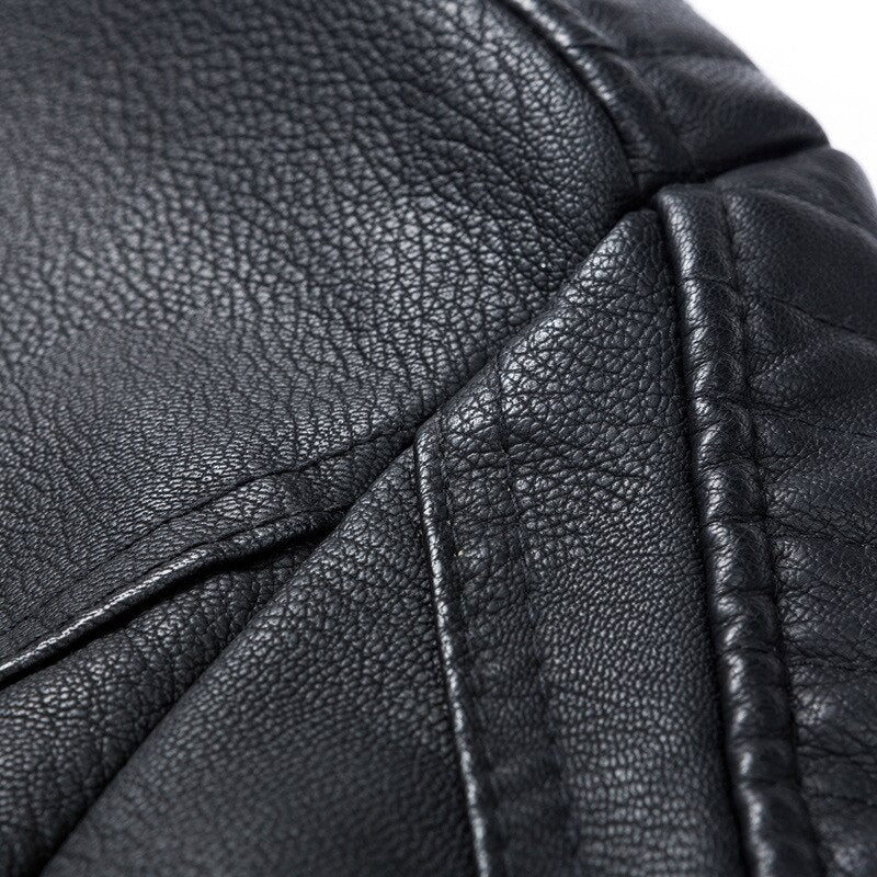 Men's Winter Leather Jacket Casual Style