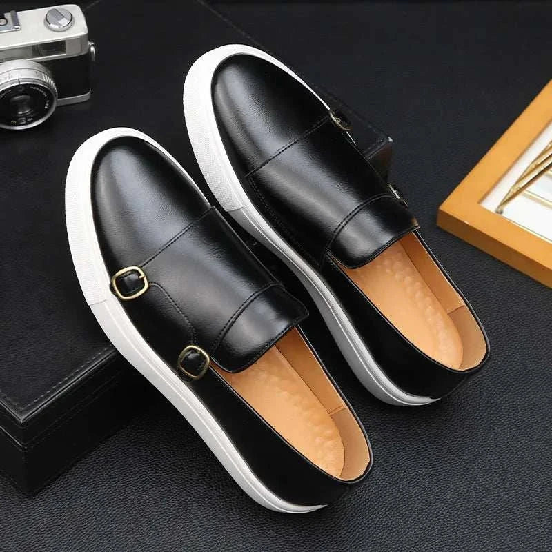 Men's Monk Loafers with Elastic Inserts