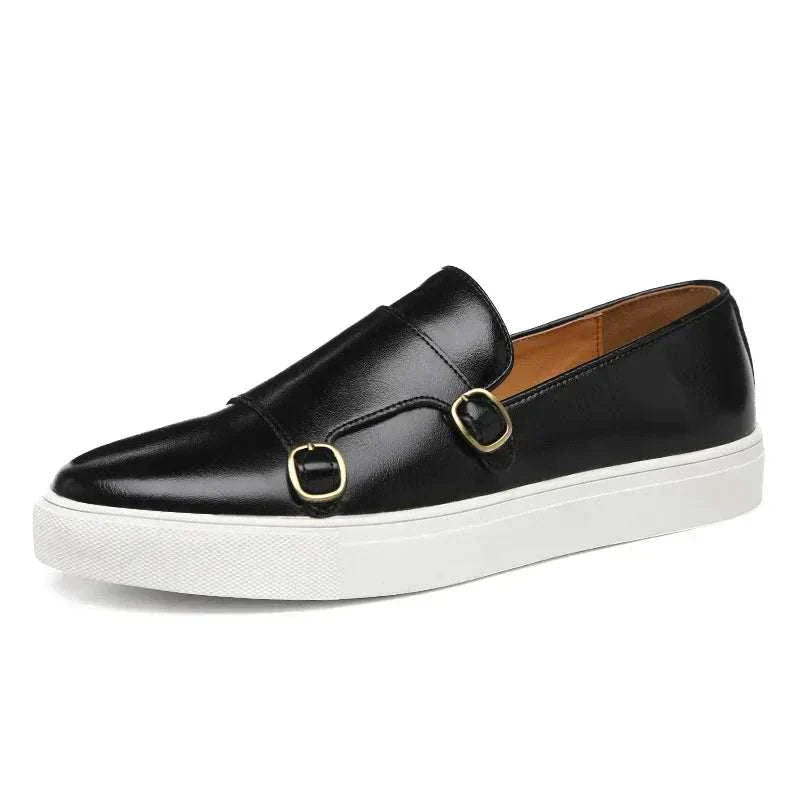 Men's Monk Loafers with Elastic Inserts