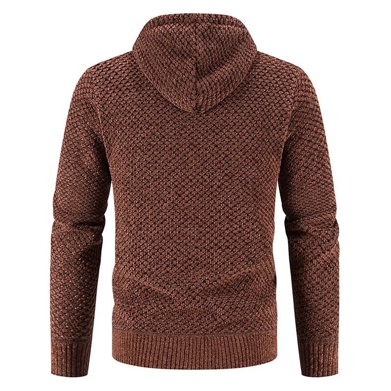 Men's Knitted Cardigan with Fleece Lining