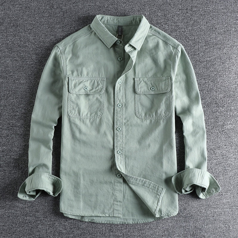 Men's Cotton and Linen Shirt with Elegant Style