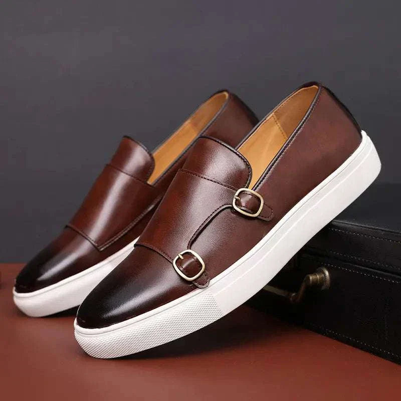 Men's Monk Loafers with Elastic Inserts