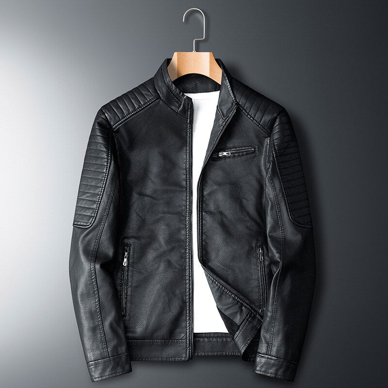 Men's Winter Leather Jacket Casual Style