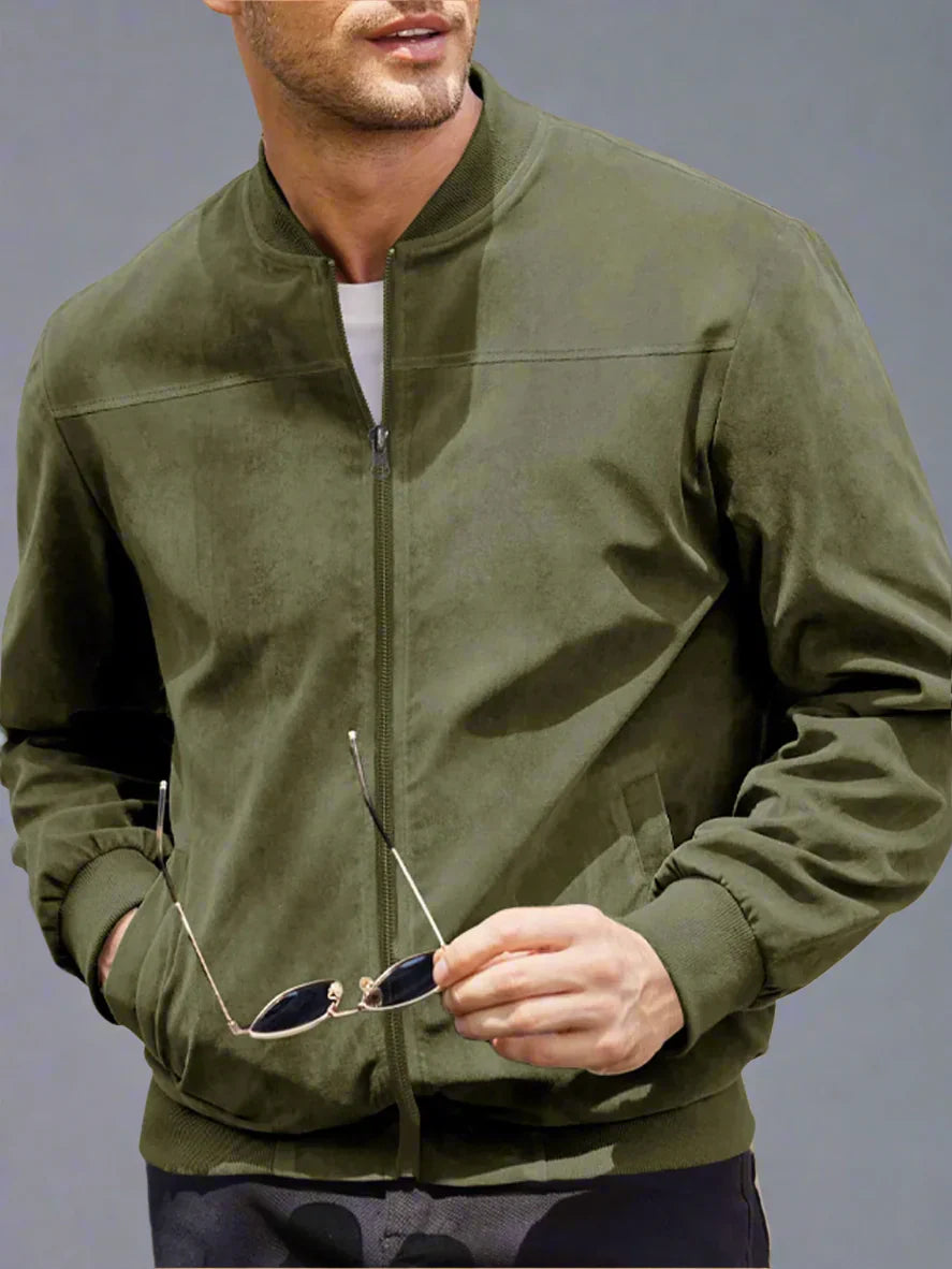 Men's Velvet Bomber Jacket Casual Sports Style