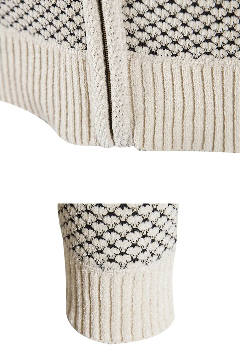 Men's Knitted Cardigan with Fleece Lining