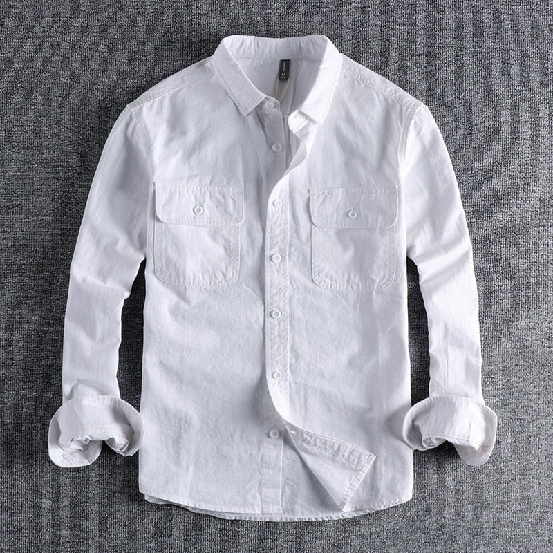 Men's Cotton and Linen Shirt with Elegant Style