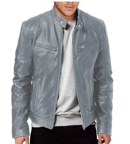 Men's Leather Jacket - Warm and Stylish
