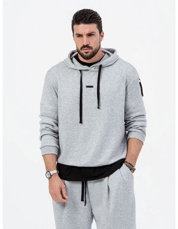 Men's Oversized Hoodie with Subtle Details