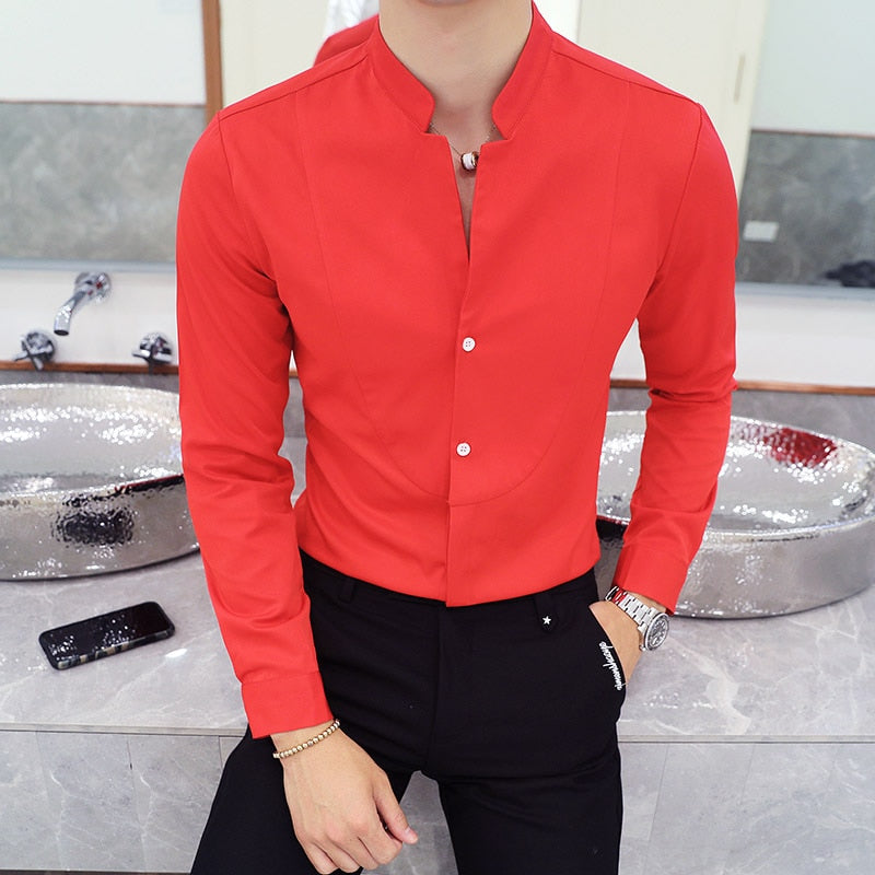 Men's Slim Fit Shirt with Long Sleeves