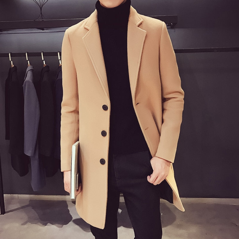 Men's Long Coat with Elegant Style
