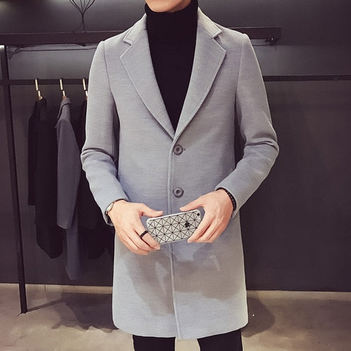 Men's Long Coat with Elegant Style