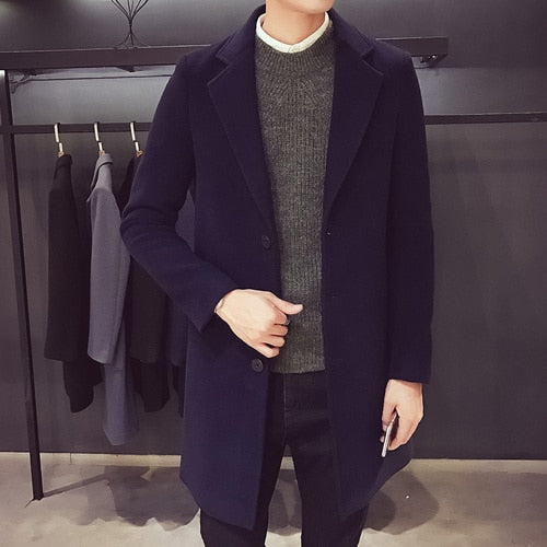 Men's Long Coat with Elegant Style