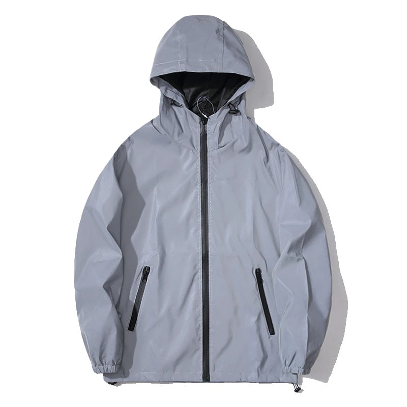 Men's Hooded Windbreaker Reflective Modern