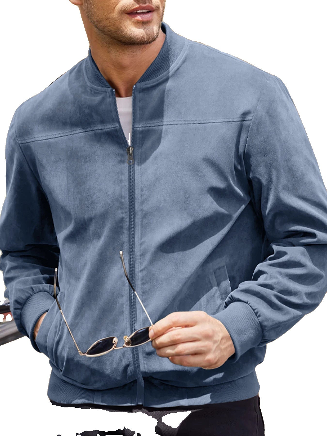 Men's Velvet Bomber Jacket Casual Sports Style